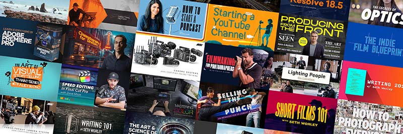 Premium filmmaking courses - cinematography, color grading, editing, directing